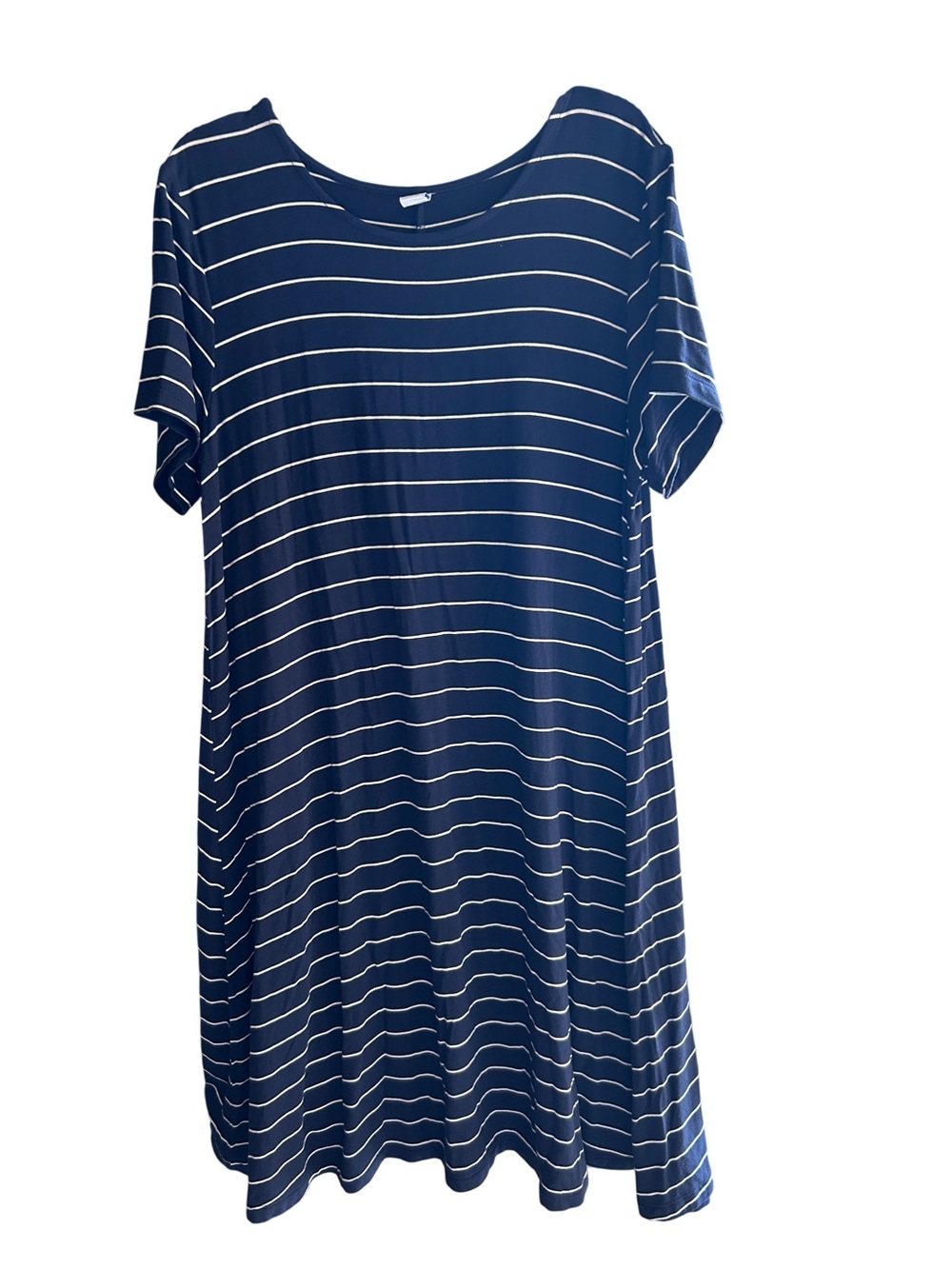 Old Navy Navy and White Striped Midi Dress